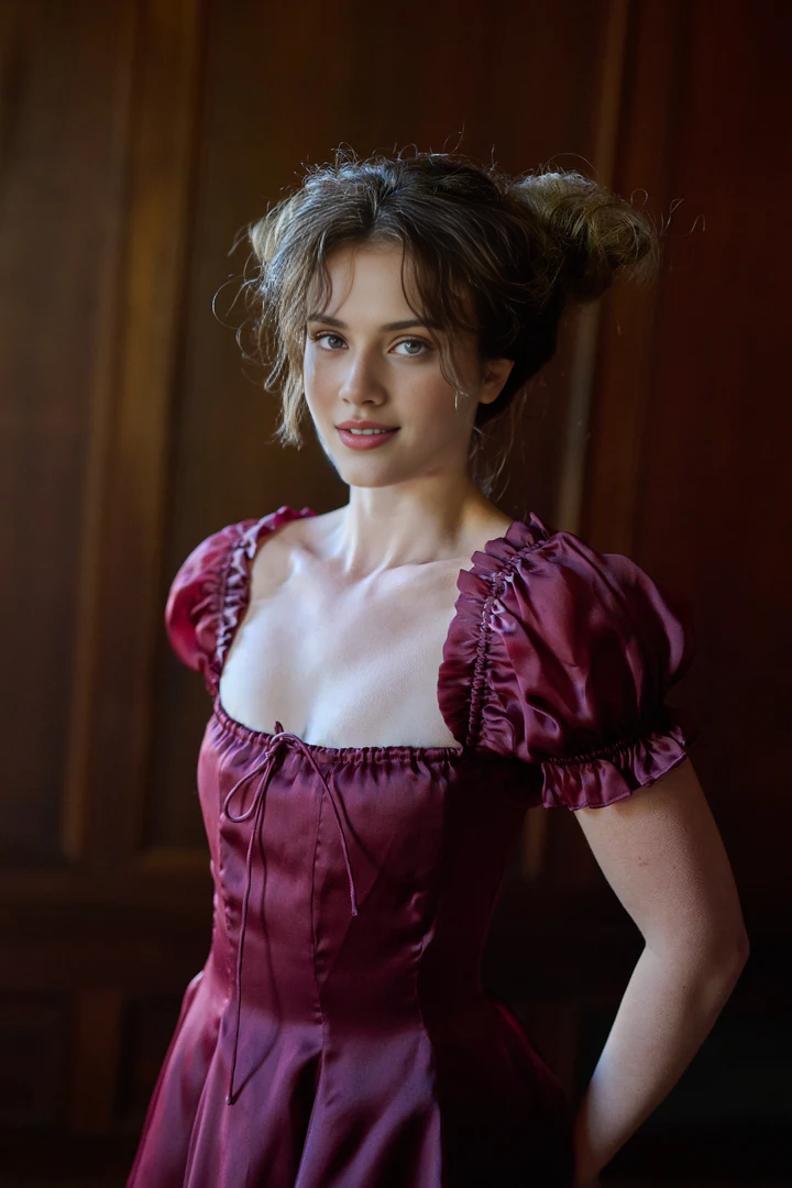 A-line Evening Dress Square Neck Evening Dress Cape Sleeves Tea-Length Party Dress