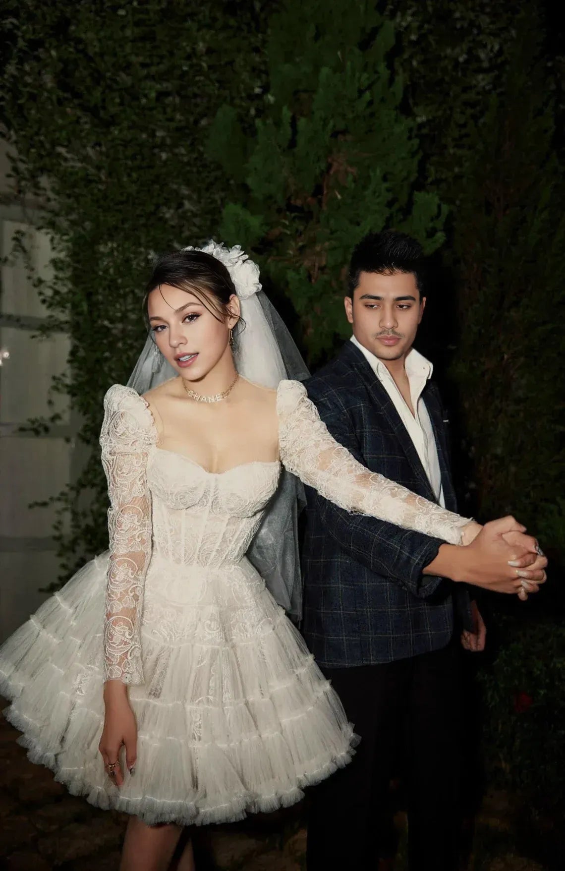 Robe de mariée trapèze en dentelle, robe ivoire, robe de mariée, robe de fiançailles, mini robe de mariée, robe grande taille, cadeau pour elle, robe à manches longues 