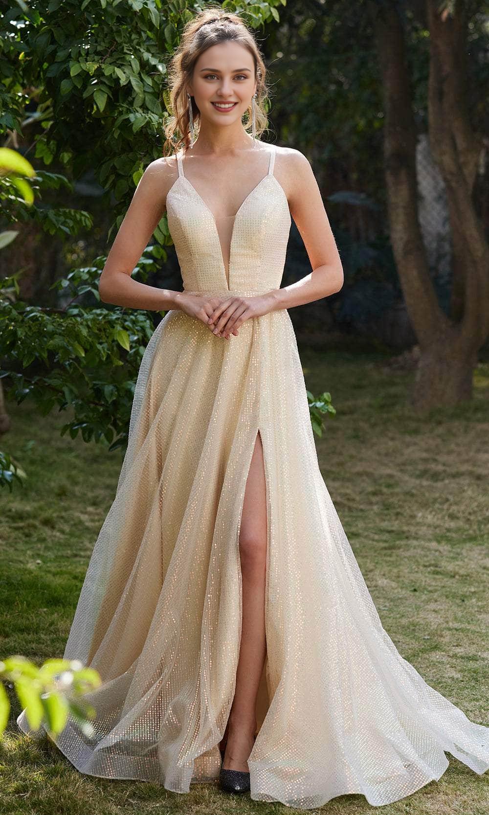 Robe de bal trapèze à décolleté en V, épaules dénudées, sans manches, avec lacets dans le dos / Robe de bal en magasin 