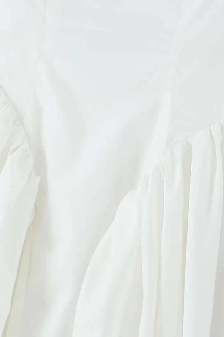 A-line Backless Square Neck Bare Back Bow Short White Homecoming Dress