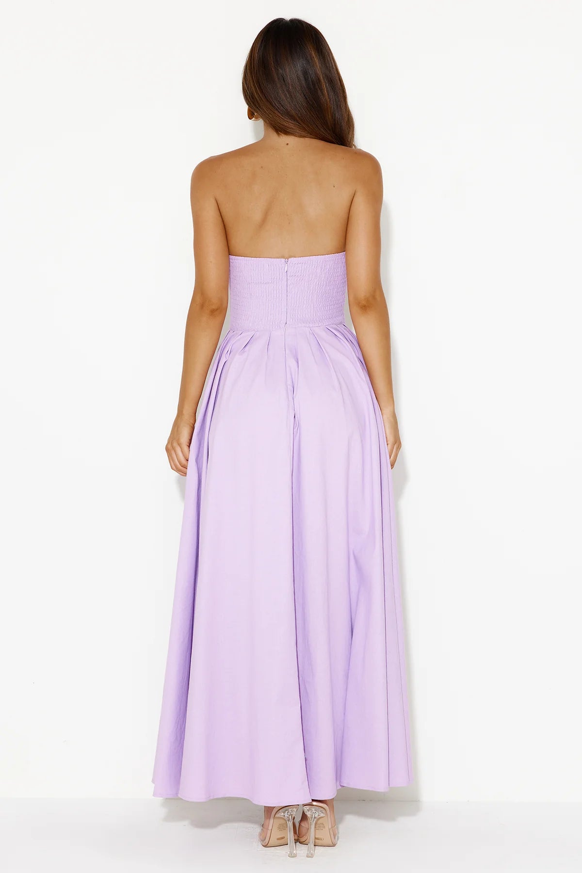 A-line Off-the-Shoulder Simple Ankle Length Sleeveless Pleated Prom Party Dress