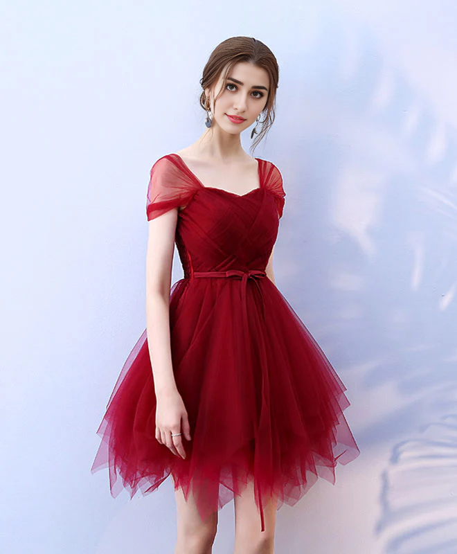 Robe de soirée trapèze en tulle dos nu 