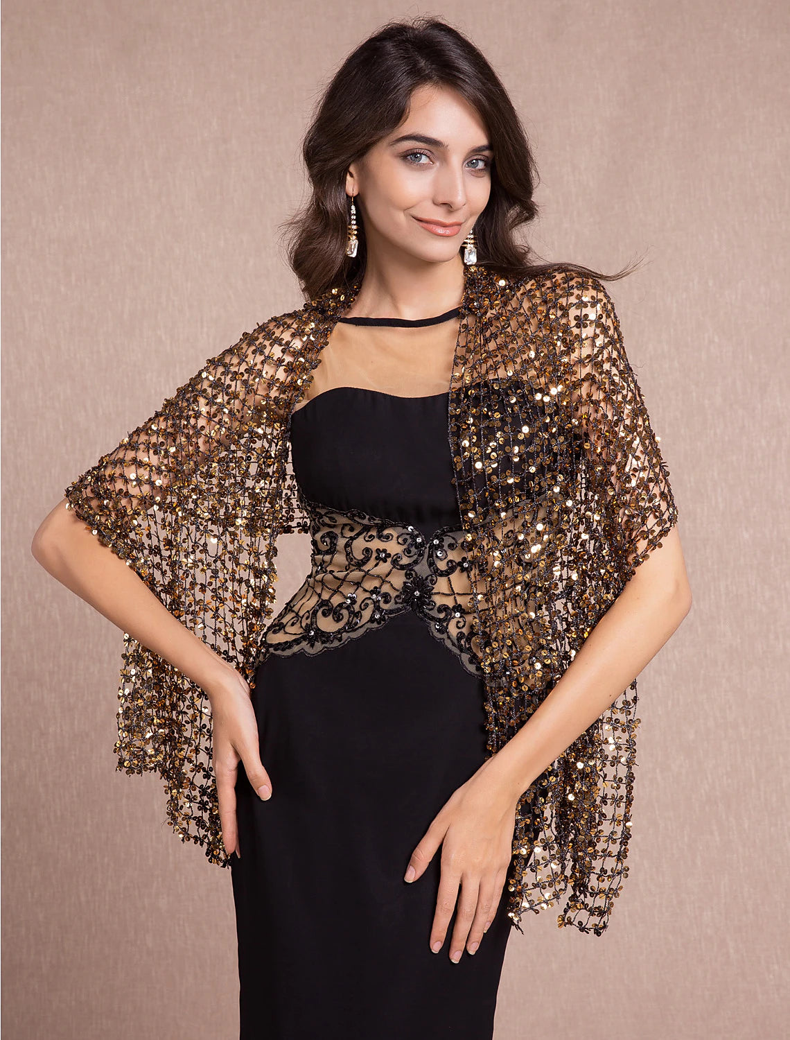 Flapper Girl Cotton Party Evening Wedding Guest Wraps / Shawls With Sequin