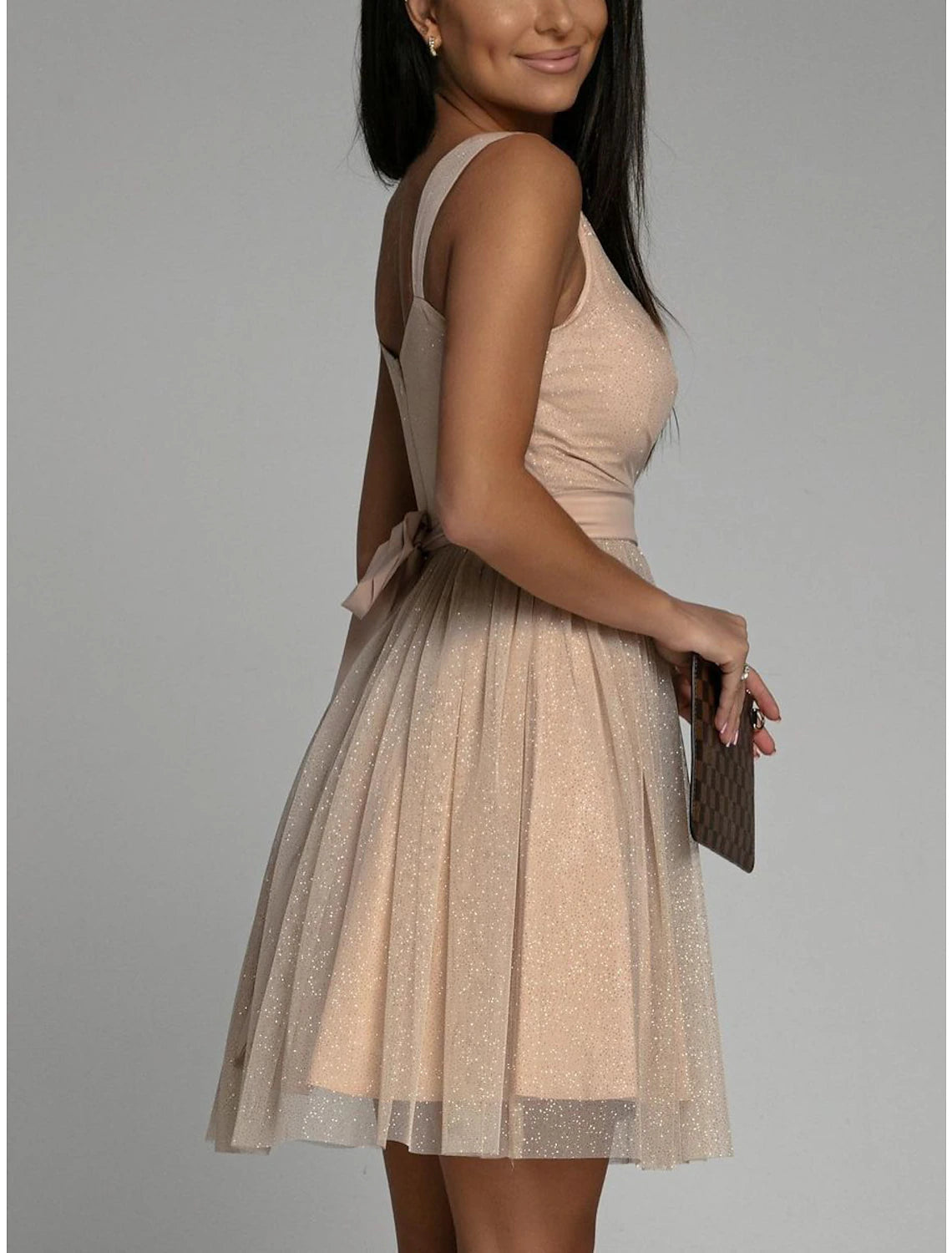 Women's Party Dress Homecoming Dress Cocktail Dress Mini Dress Pink Red Beige Sleeveless Pure Color Ruched Fall Winter Autumn Spaghetti Strap Fashion Wedding Guest Vacation Slim