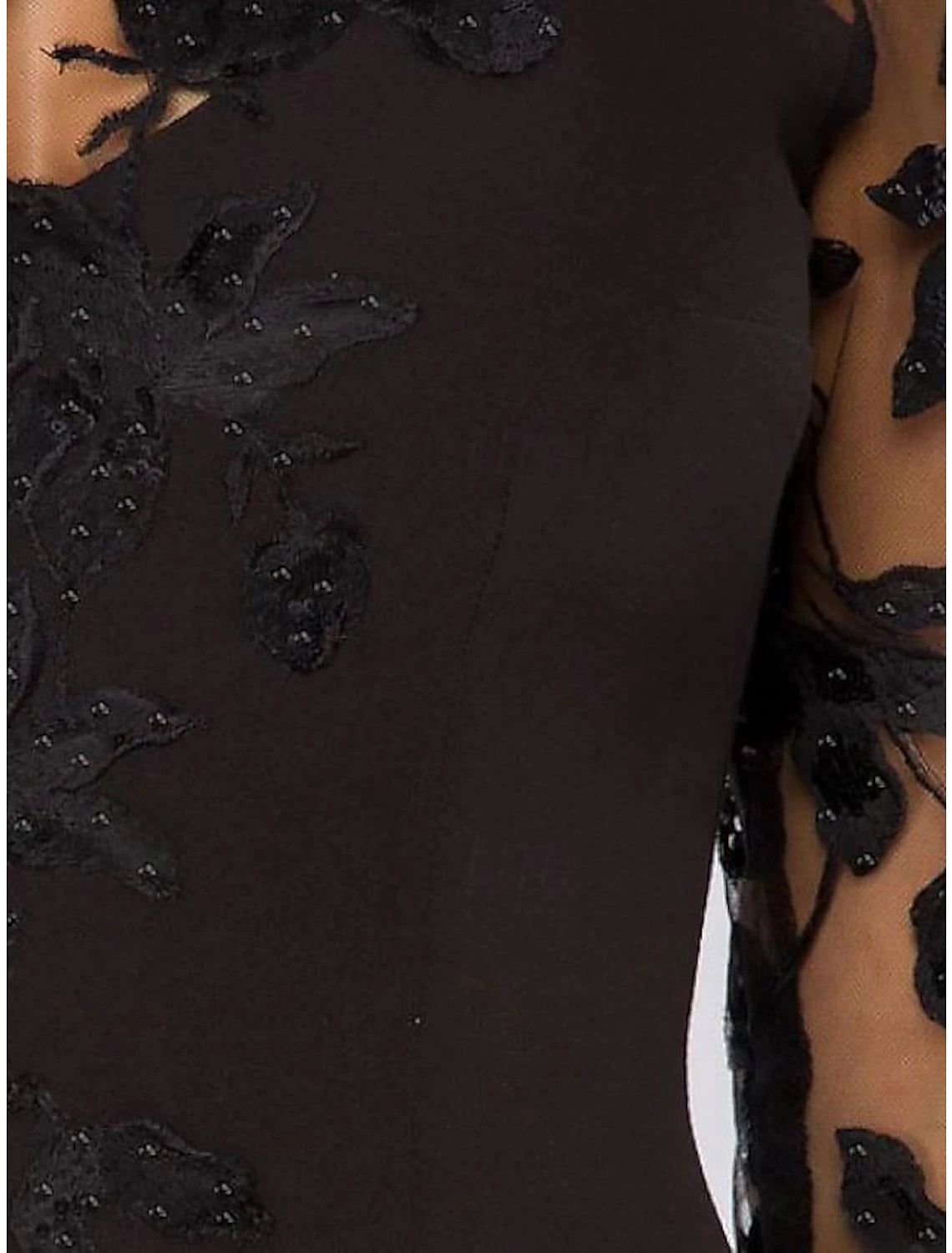 A-Line Evening Gown Elegant Dress Wedding Guest Floor Length 3/4 Length Sleeve Jewel Neck Satin with Beading Appliques