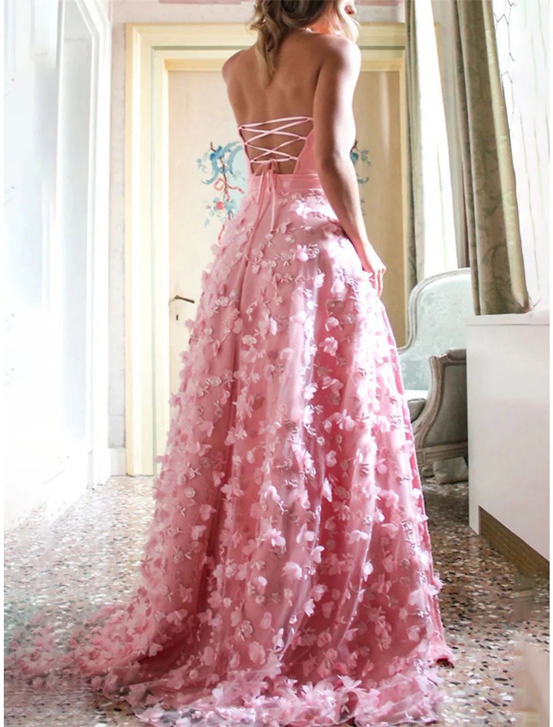 Weitese Women's Black Dress Prom Dress Party Dress Long Dress Maxi Dress Black Pink Red Sleeveless Pure Color Drawstring Fall Winter Autumn Strapless Fashion Winter Dress Wedding Guest Evening Party