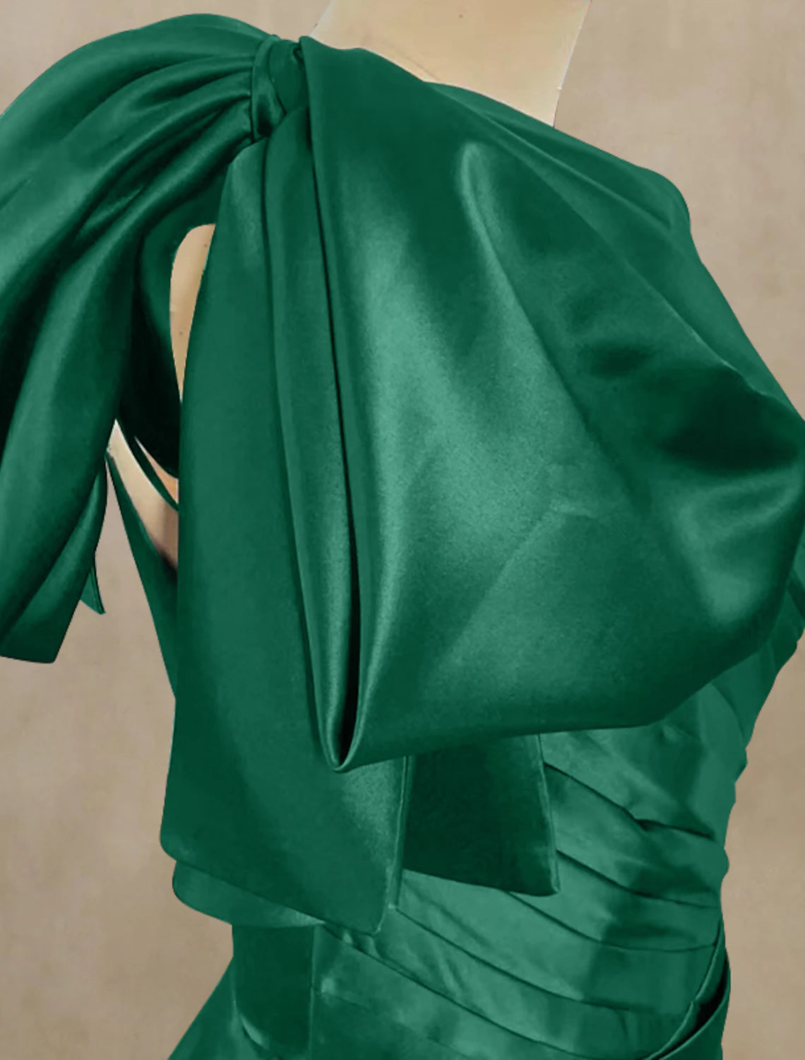Weitese A-Line Evening Gown Celebrity Style Dress Formal Red Green Dress Court Train Sleeveless One Shoulder Satin with Ruched Slit