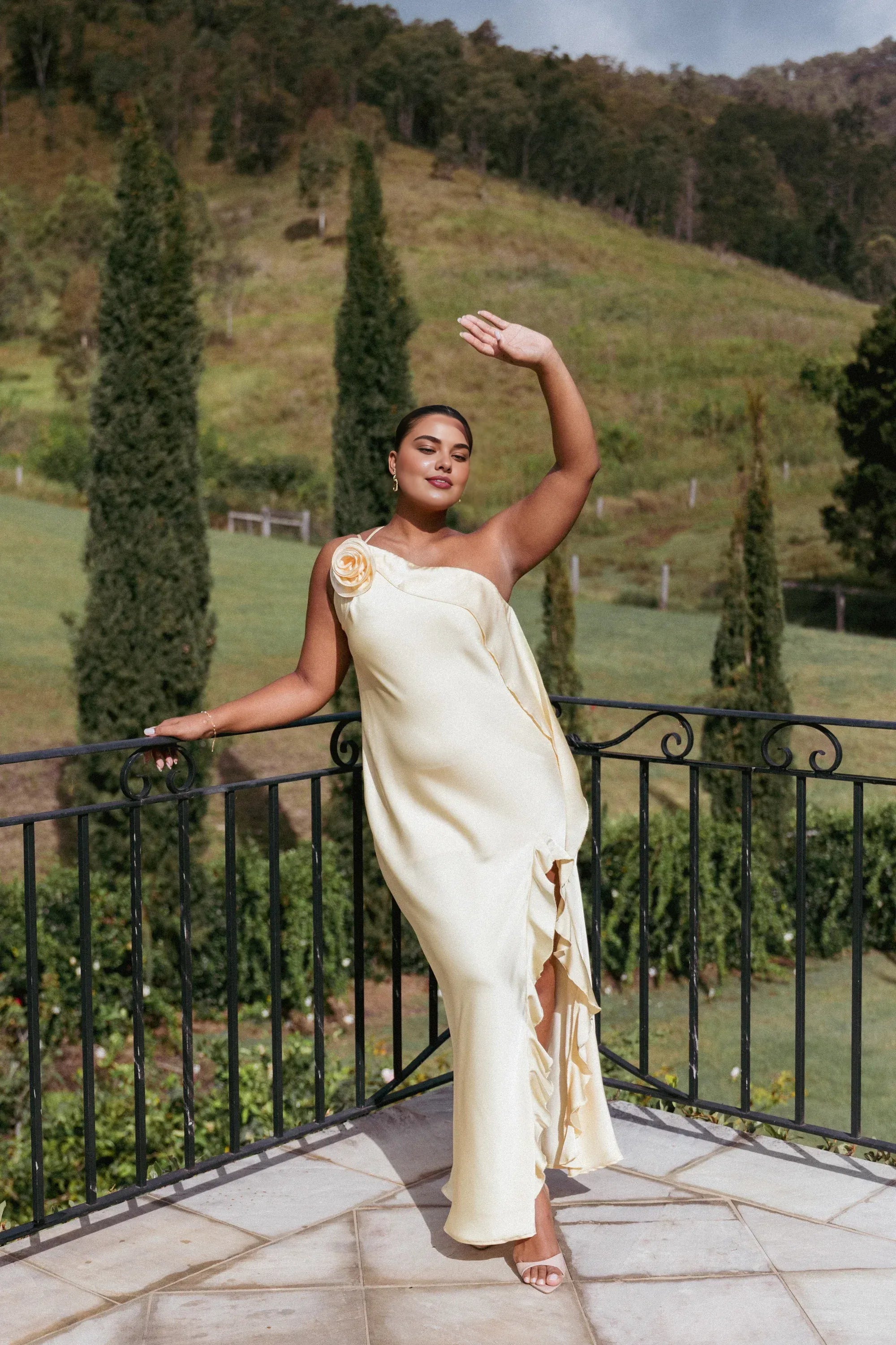 Affordable Column One Shoulder Sleeveless Satin Ankle-Length Prom Dress