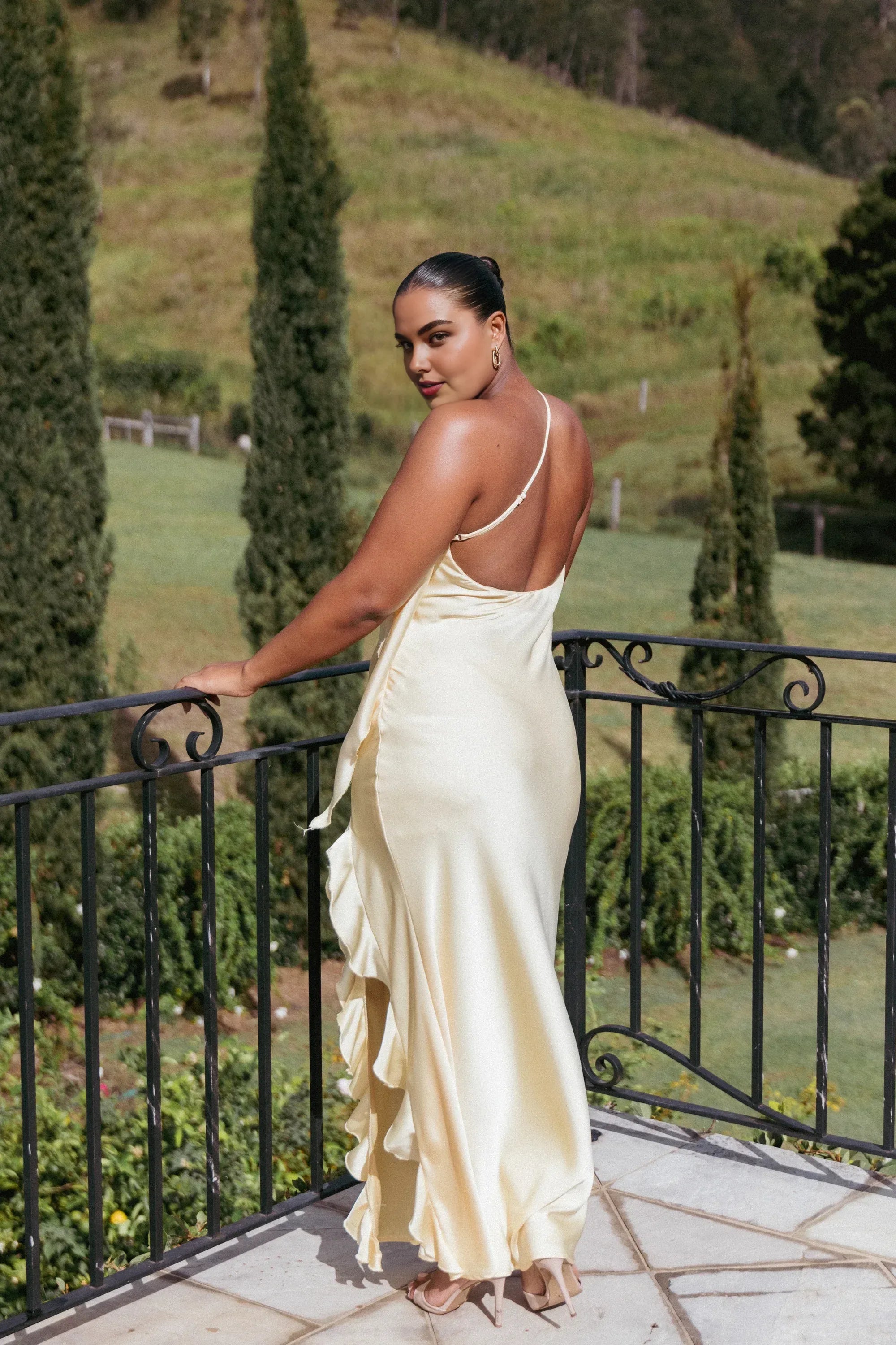 Affordable Column One Shoulder Sleeveless Satin Ankle-Length Prom Dress