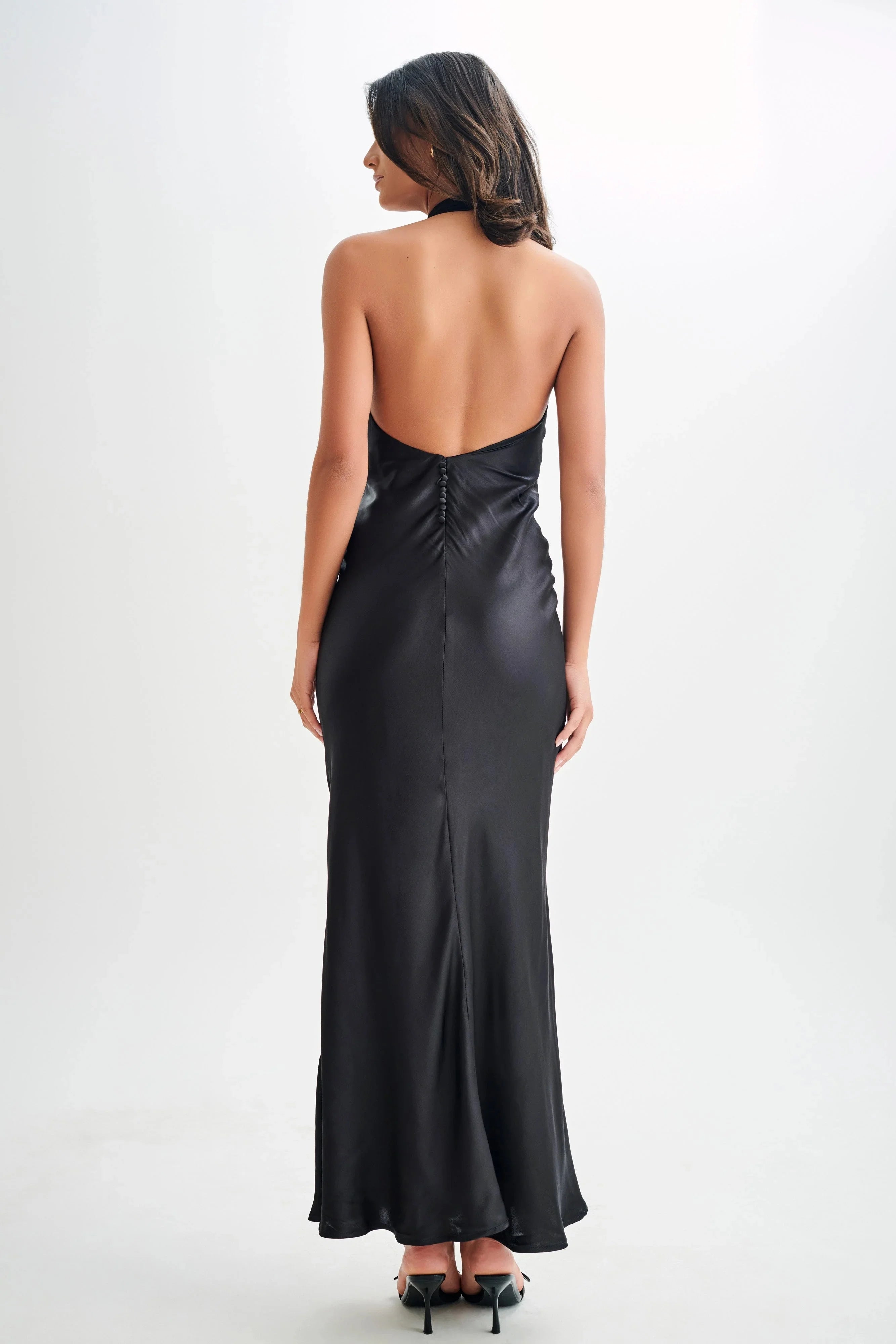 Affordable Satin Evening Dresses Black Hot Sale Long Prom Dresses Off The Shoulder No Slit Sleeveless Evening gowns