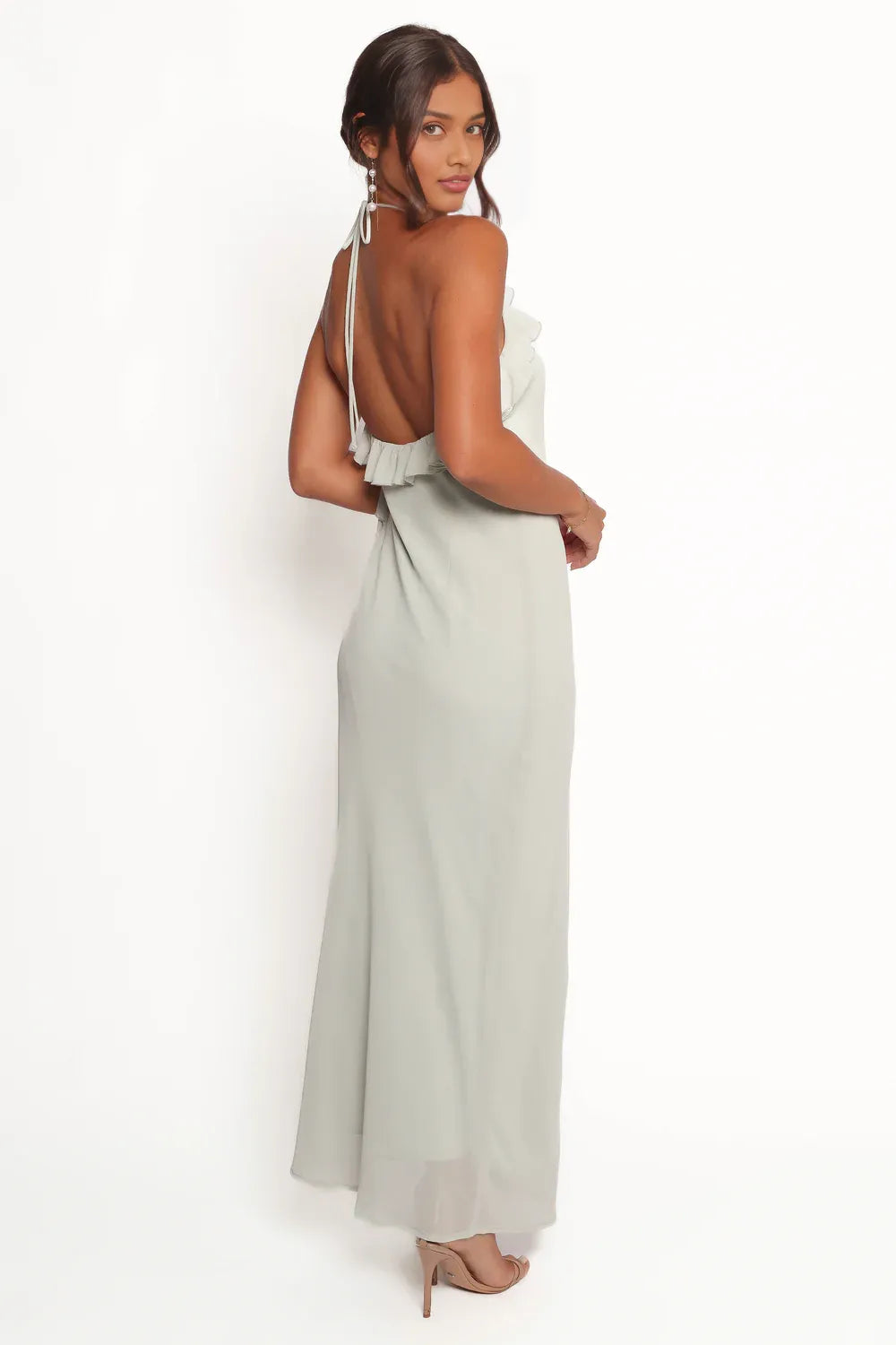 Affordable Sheath Halter Neck Sleeveless Backless Ankle-Length Prom Dress