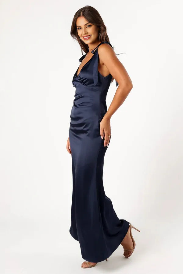 Affordable Sheath V Neck Sleeveless Backless Floor-Length Prom Dress