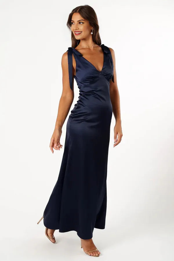 Affordable Sheath V Neck Sleeveless Backless Floor-Length Prom Dress