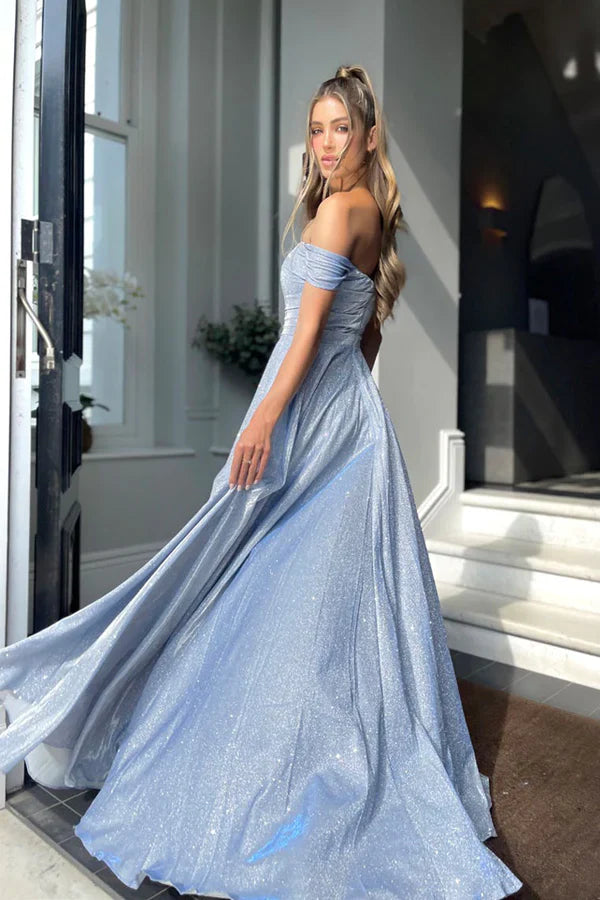 Prom Dresses Stores A line Prom Dresses With Slit Sparkly Sweetheart Evening Gowns Formal Women's Dresses