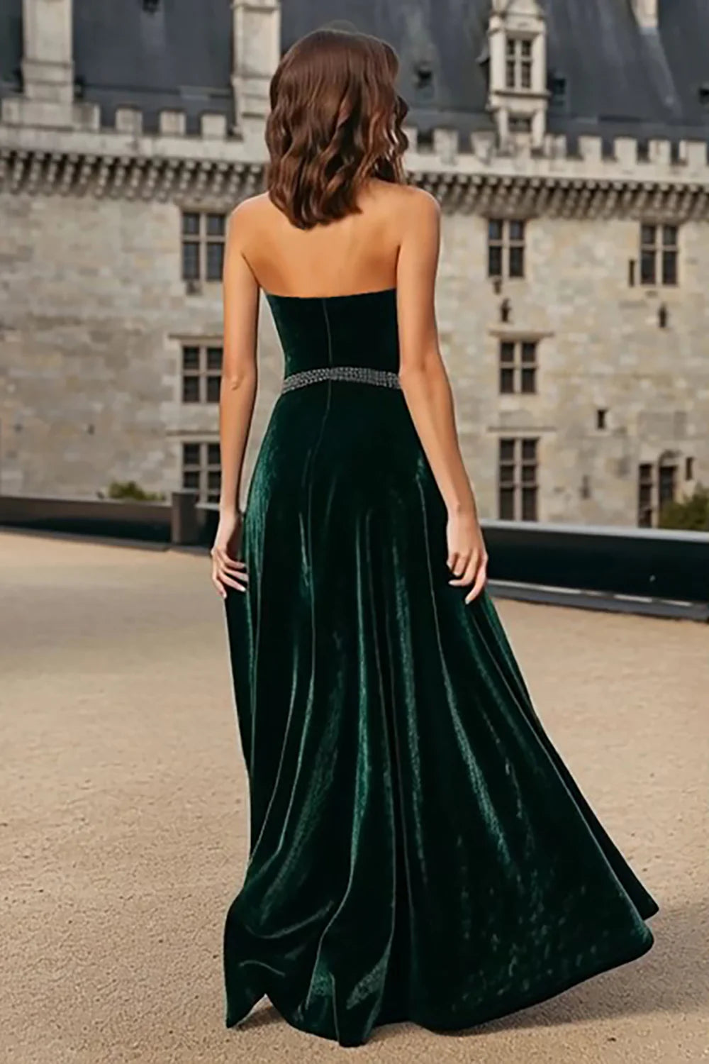 Alluring A-Line Halter Neck Sleeveless Velvet Floor-Length Prom Dress