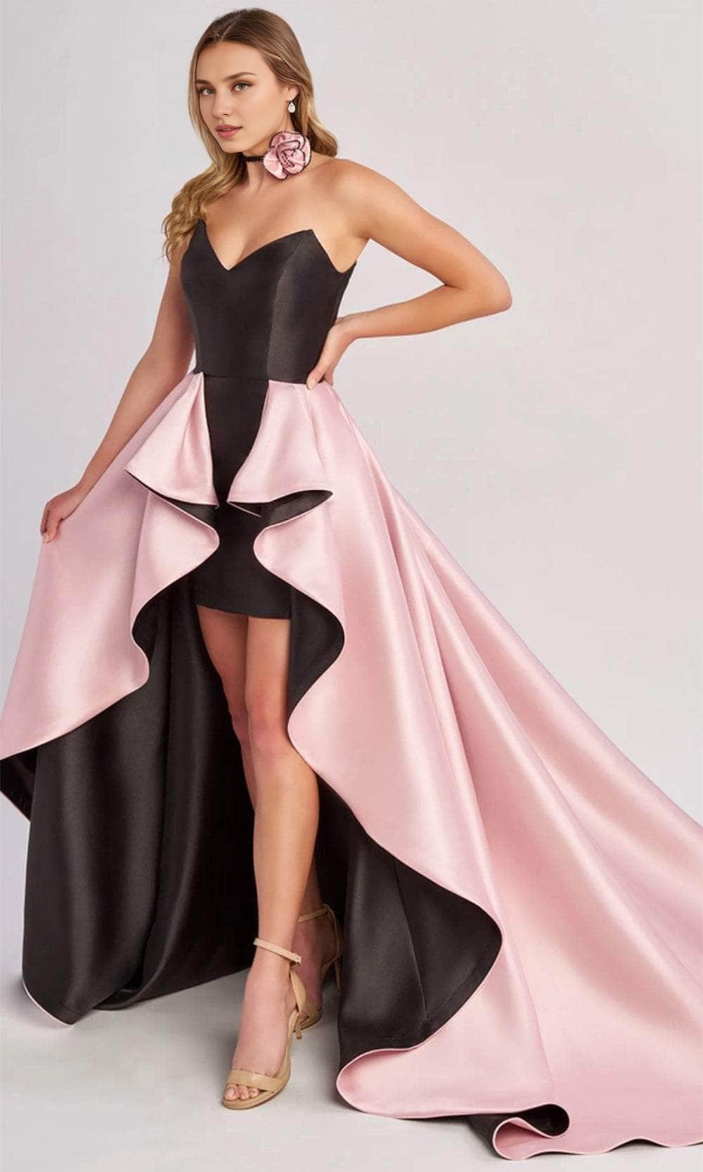 Prom Dresses Shops Two-Toned Overskirt Prom Dress Strapless Sleeveless Formal Dress Ankle Length Pleated Prom Clothing Formal Women's Dresses