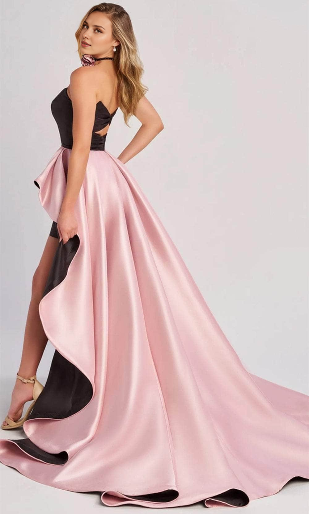 Prom Dresses Shops Two-Toned Overskirt Prom Dress Strapless Sleeveless Formal Dress Ankle Length Pleated Prom Clothing Formal Women's Dresses