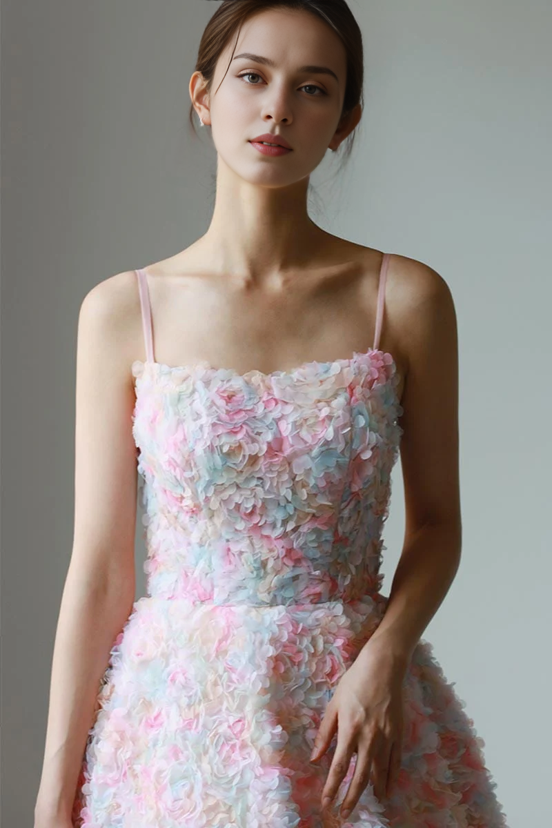 Weitese Prom Shop Dresses Spaghetti Straps 3D Floral Sleeveless Applique Maxi Dress Prom Dress Formal Women's Dresses