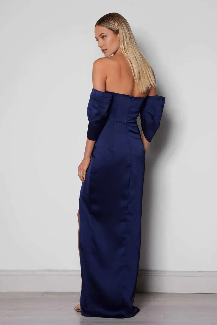 Bargain Fitted Off the Shoulder Sleeveless Backless Floor-Length Prom Dress