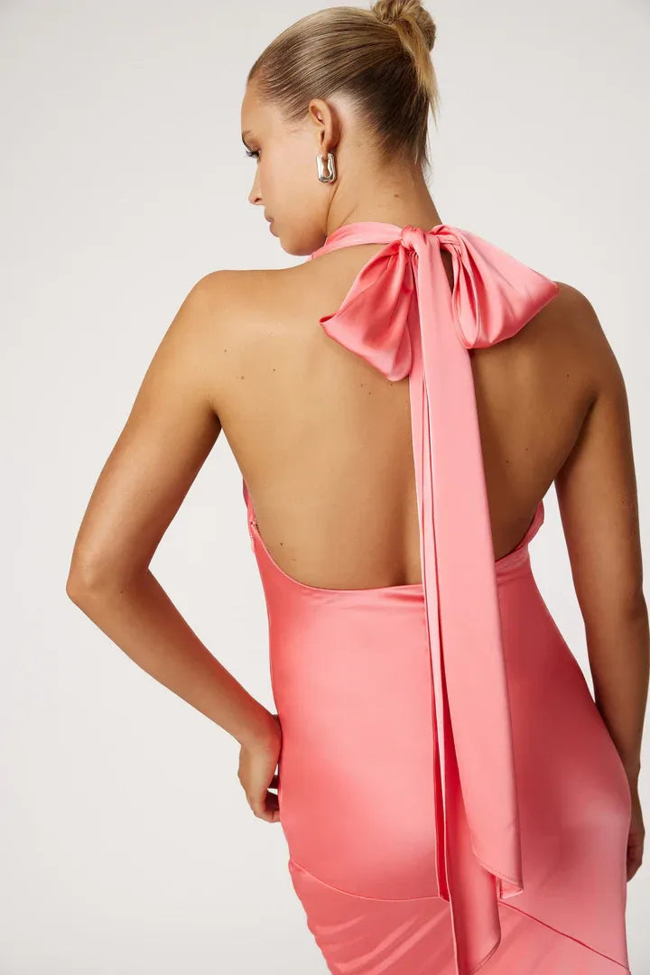 Bargain Fitted Off the Shoulder Sleeveless Satin Floor-Length Prom Dress