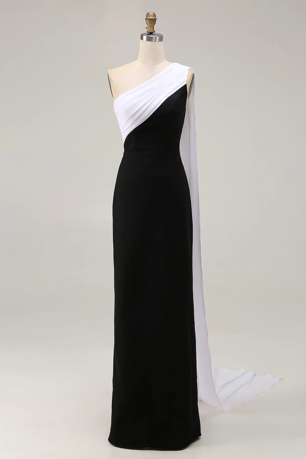 Bargain Sheath/Column One Shoulder Sleeveless Satin Floor-Length Evening Dress