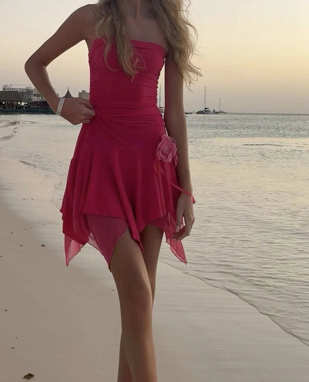 Weitese Dresses Formal Chic Hot Pink Beach Dress Cute Homecoming Dress Stores With Prom Dresses