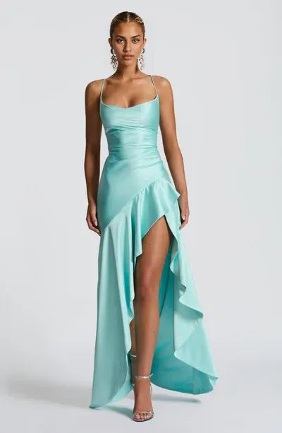 Beautiful A-Line/Princess Spaghetti Straps Sleeveless Backless Floor-Length Prom Dress
