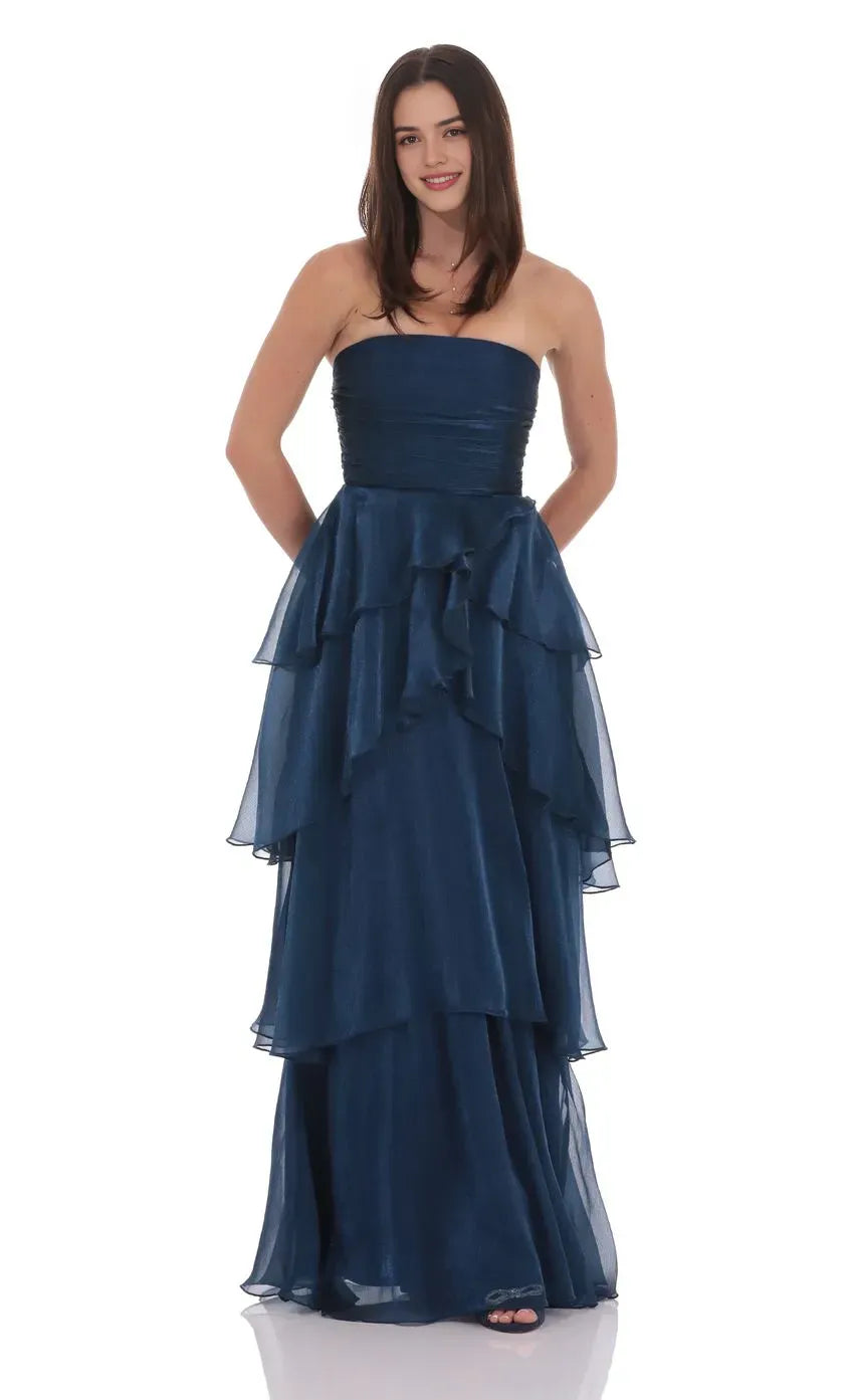 Beautiful A-Line/Princess Strapless Sleeveless Lace Up Floor-Length Prom Dress
