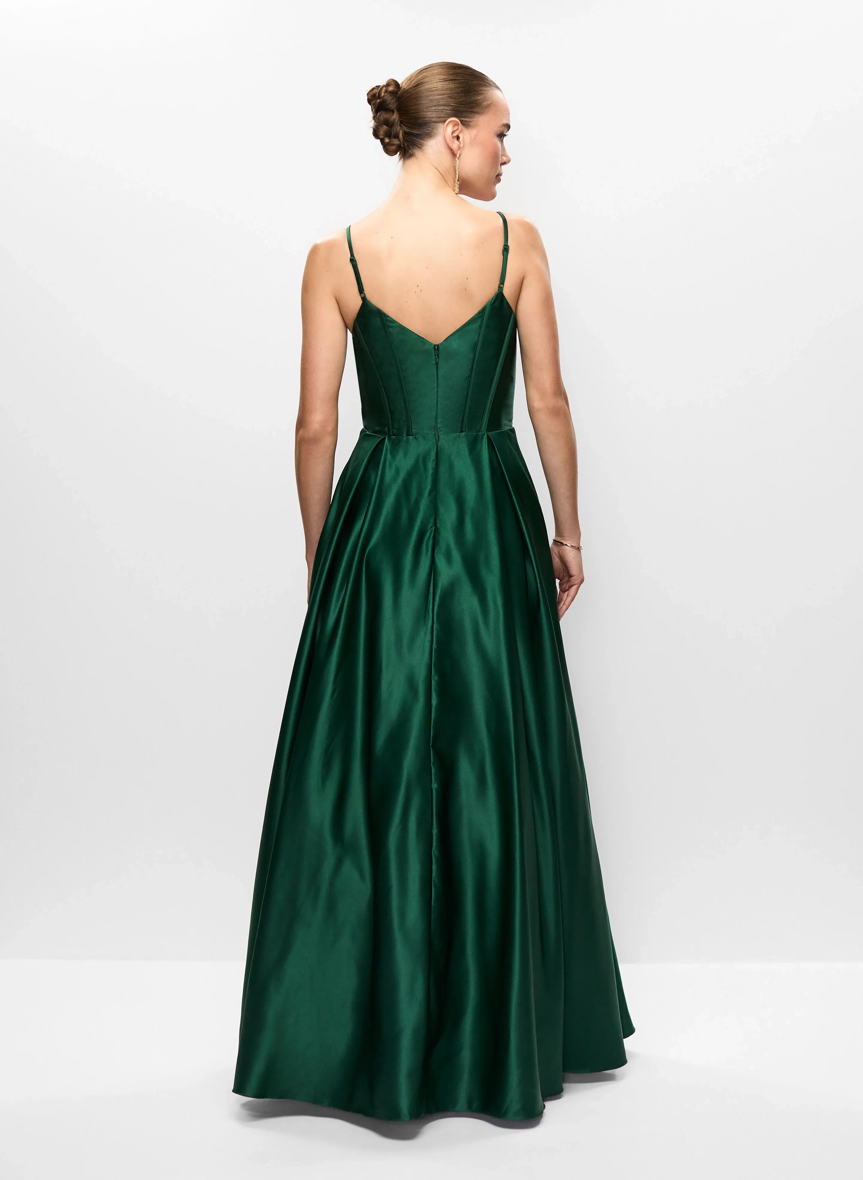 Beautiful A-Line Spaghetti Straps Sleeveless Satin Floor-Length Prom Dress