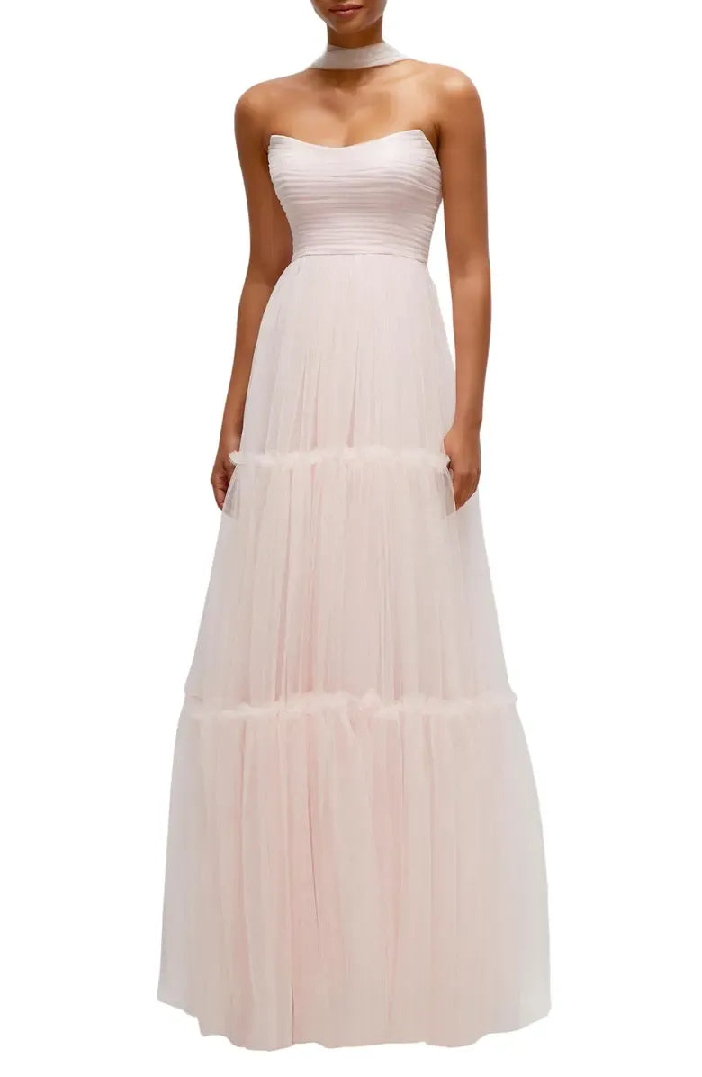 Beautiful A-Line Strapless Sleeveless Zipper Up Floor-Length Prom Dress