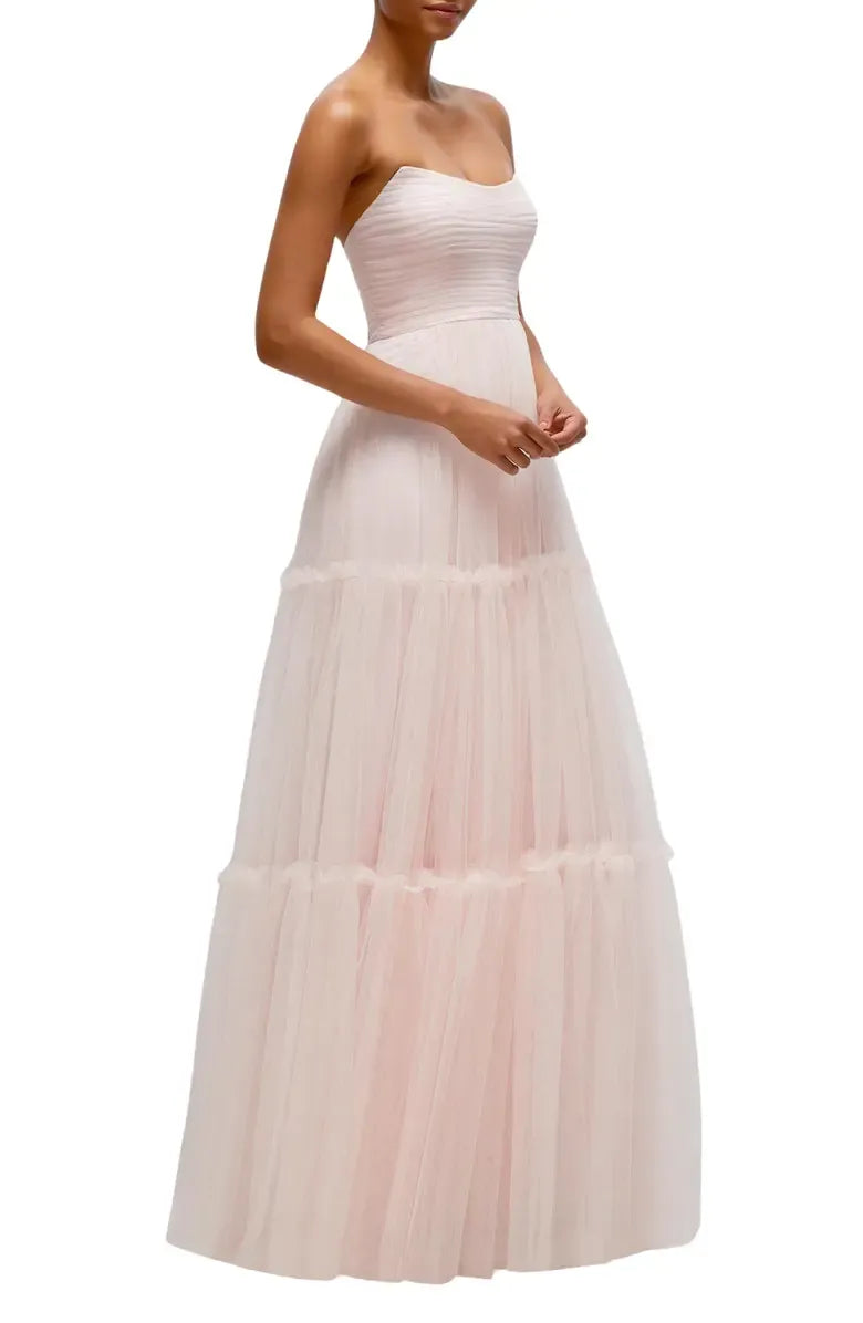 Beautiful A-Line Strapless Sleeveless Zipper Up Floor-Length Prom Dress
