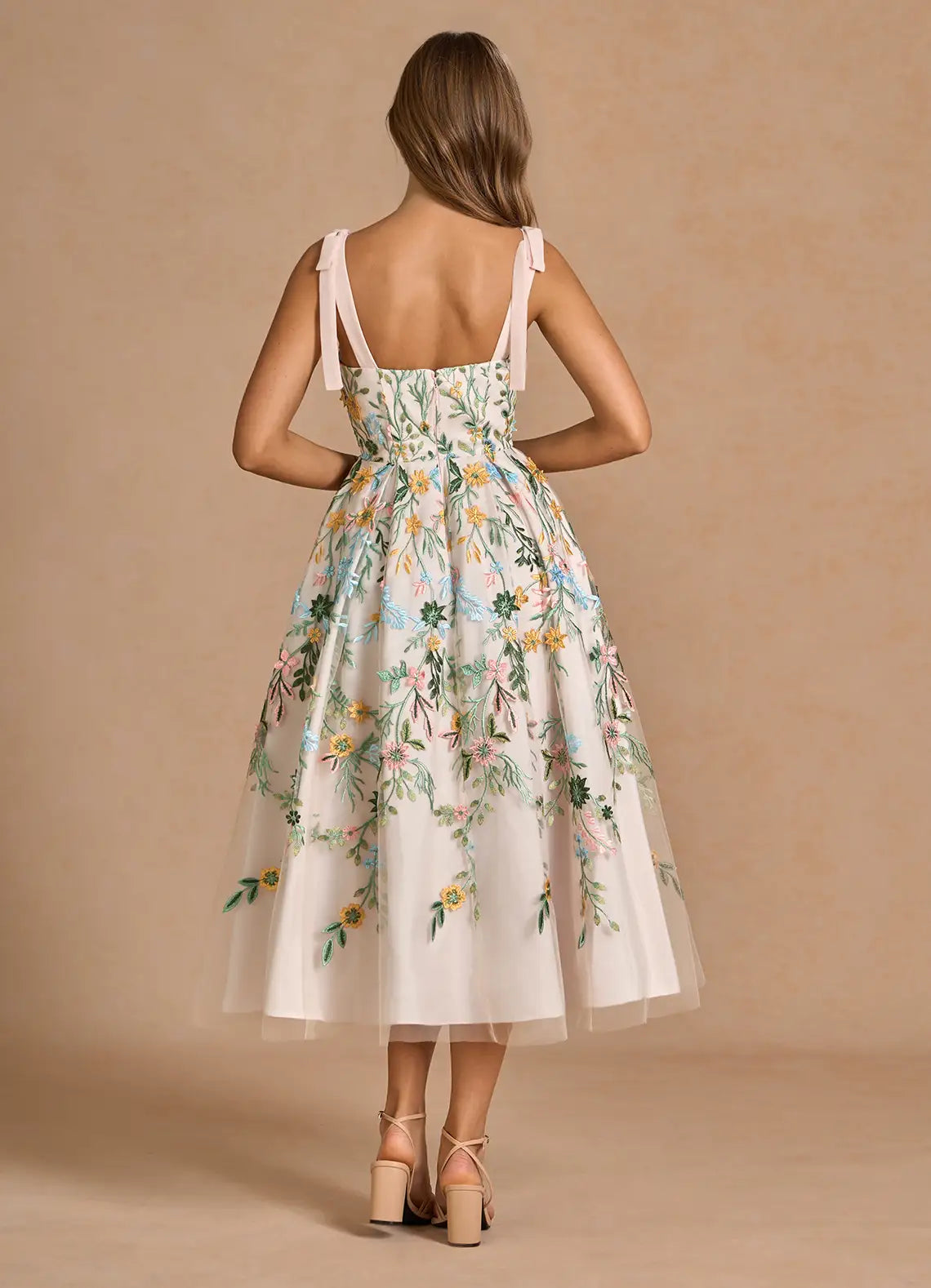 Beautiful A-Line&Princess Sweetheart Neck Sleeveless Backless Tea-Length Evening Dress