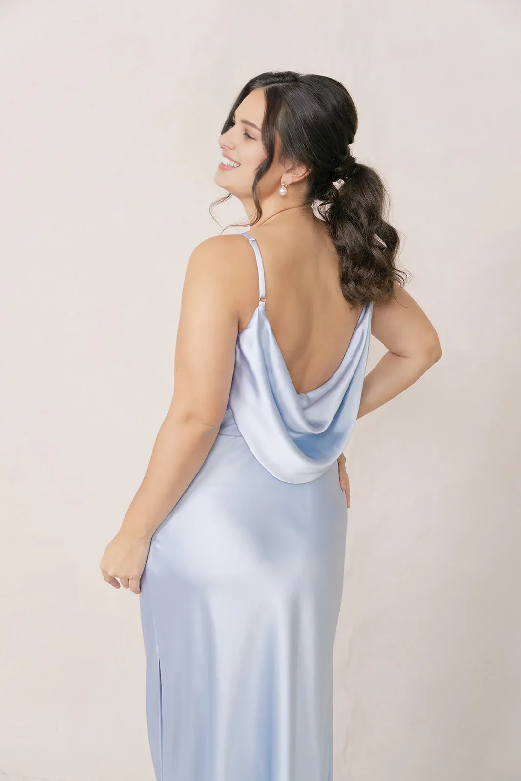 Beautiful Fitted A-line Cowl Neck Sleeveless Backless Floor-Length Prom Dress