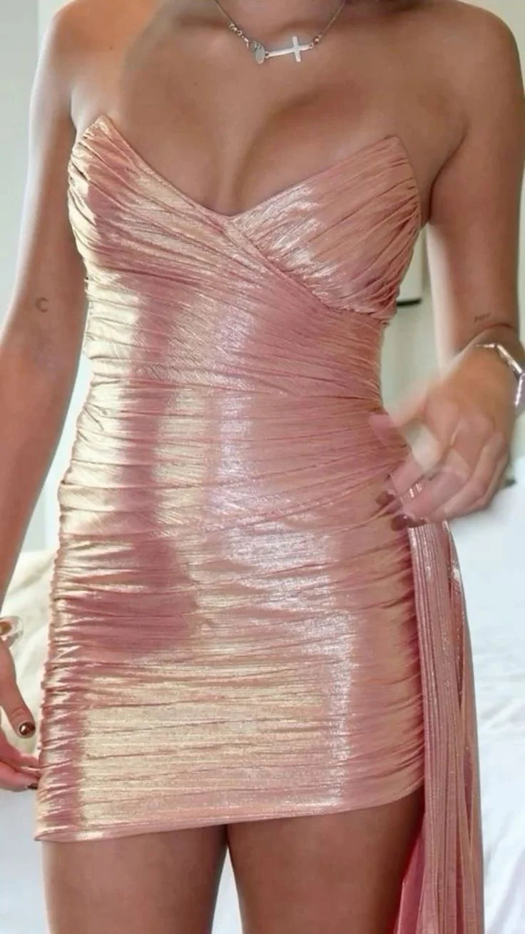 Beautiful Sheath/Column Strapless Sleeveless Side Zip Short-Mini Homecoming Dress