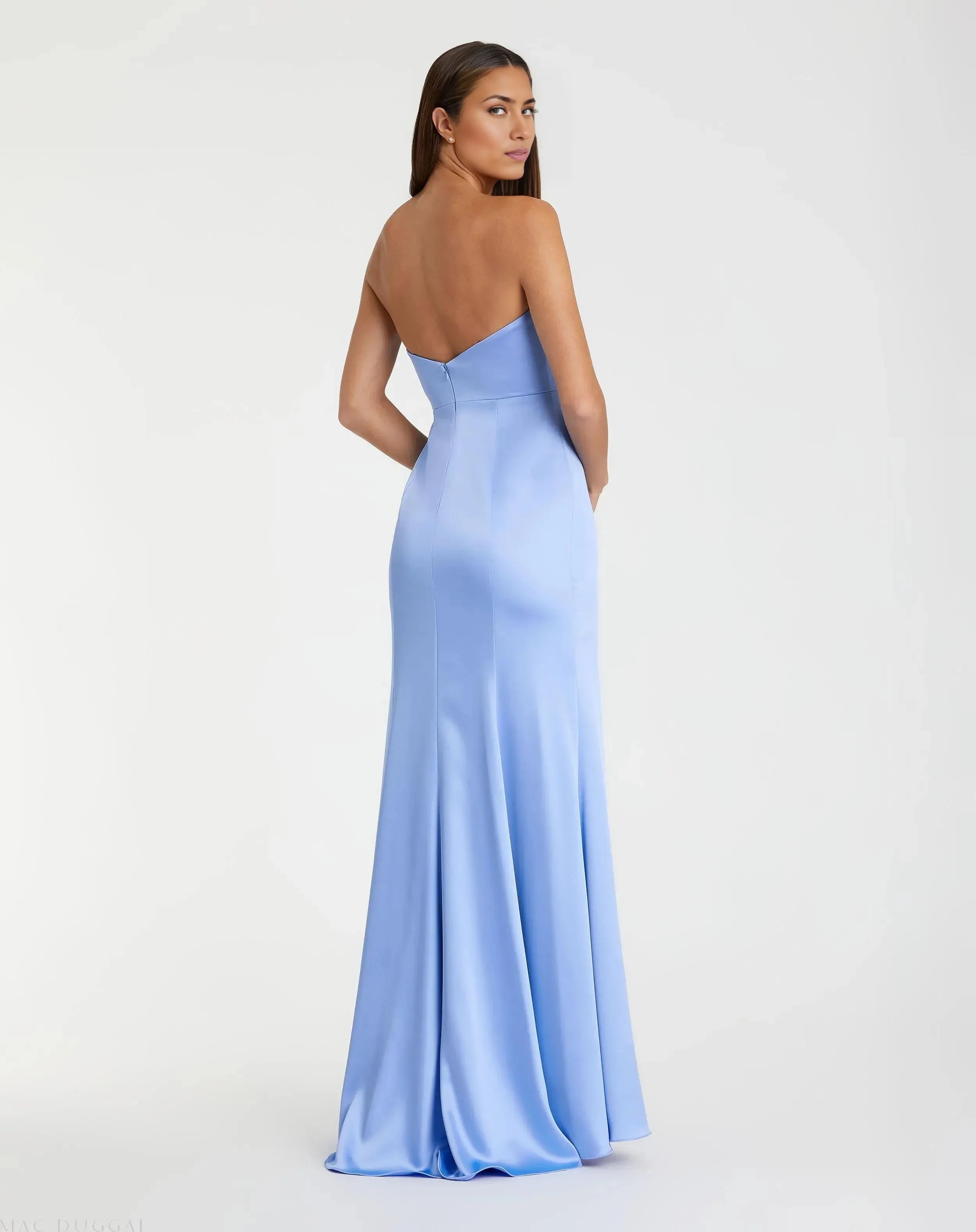 Beautiful Sheath/Column Strapless Sleeveless Zipper Up Floor-Length Prom Dress
