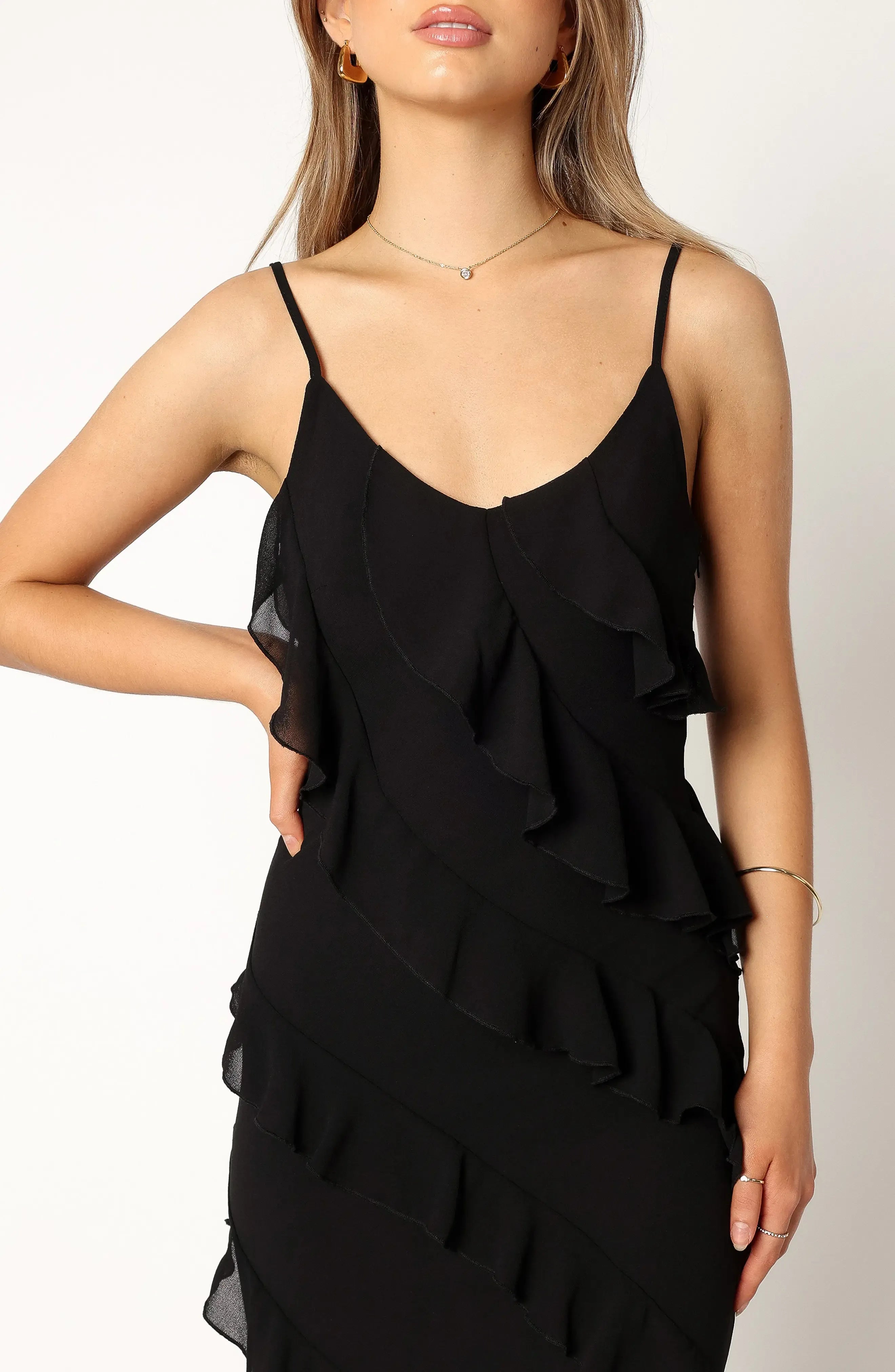 Beautiful Sheath Spaghetti Straps Sleeveless Chiffon Ankle-Length Prom Dress