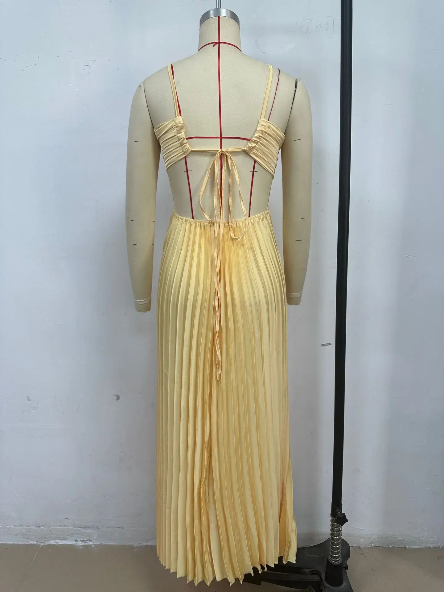Best Sellers Spaghetti Straps Sleeveless A-Line Satin Cutout Back Long Prom Dress