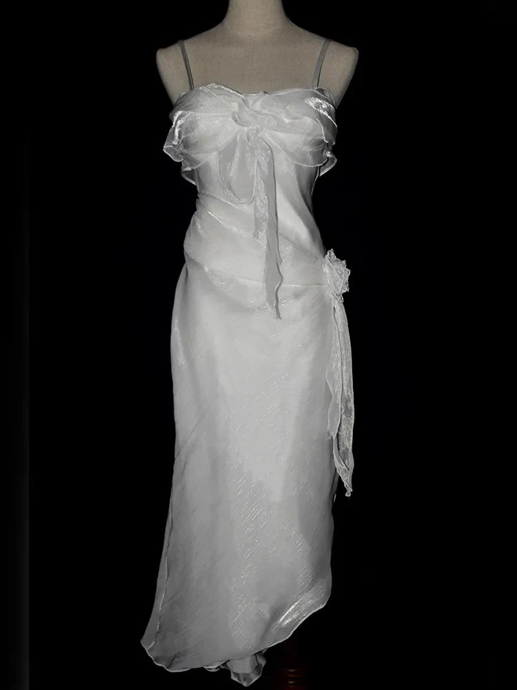 Weitese Dress Prom Dress Stores White Straps Vintage Bowknot Lovely Birthday Dress Long Prom Dress Party Dress Formal Women's Dresses