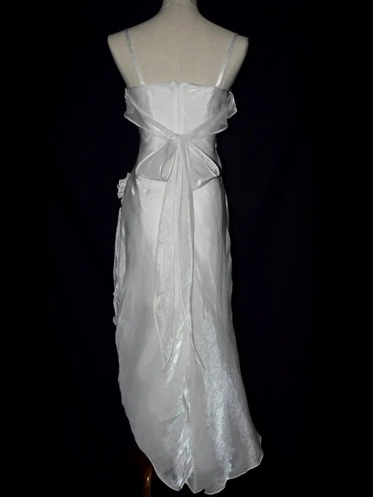 Weitese Dress Prom Dress Stores White Straps Vintage Bowknot Lovely Birthday Dress Long Prom Dress Party Dress Formal Women's Dresses