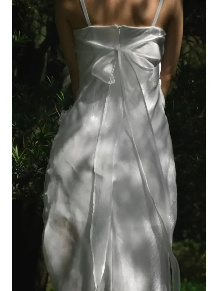 Weitese Dress Prom Dress Stores White Straps Vintage Bowknot Lovely Birthday Dress Long Prom Dress Party Dress Formal Women's Dresses