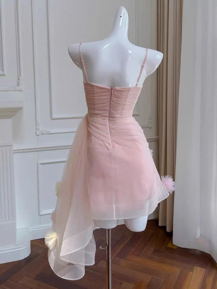 Weitese Dress Prom Dress Stores Lovely Pink Straps A-Line Homecoming Dress Tulle Birthday Outfits Party Dress Formal Women's Dresses
