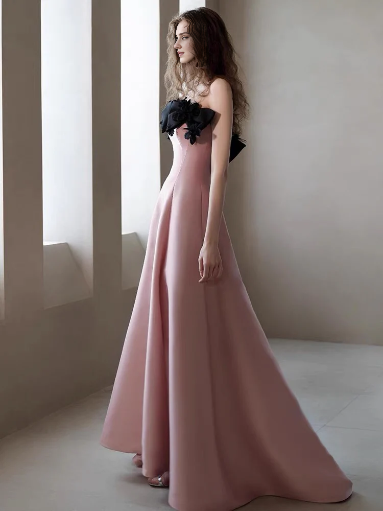 Weitese Formal Women's Dresses Strapless A Line Pink Long Prom Dress Birthday Party Dress Prom Dresses Stores