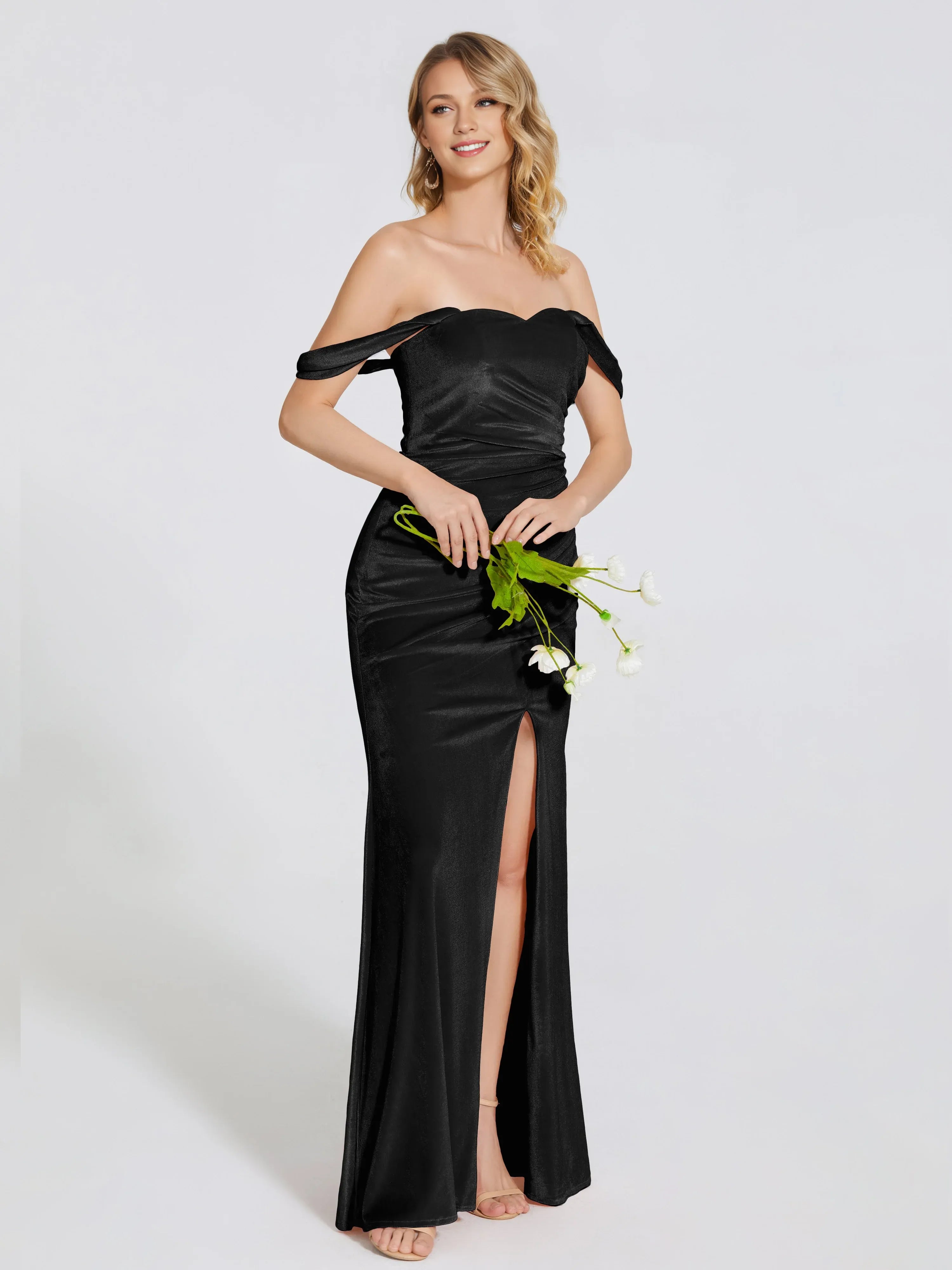 Charming Trumpet Off Shoulder Sleeveless Backless Floor-Length Prom Dress