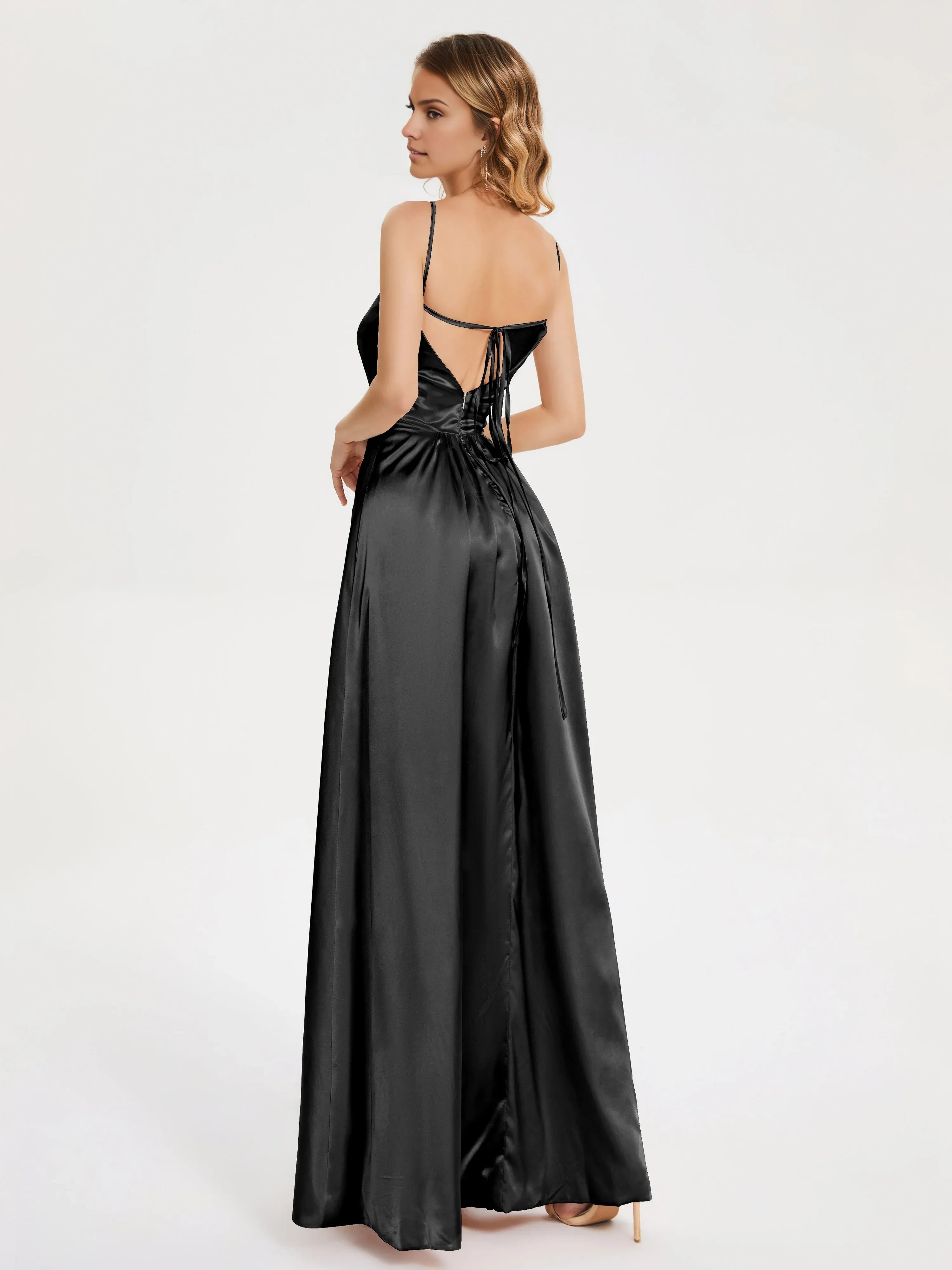Sexy A-Line High Neck Sleeveless Backless Floor Length Prom Dress