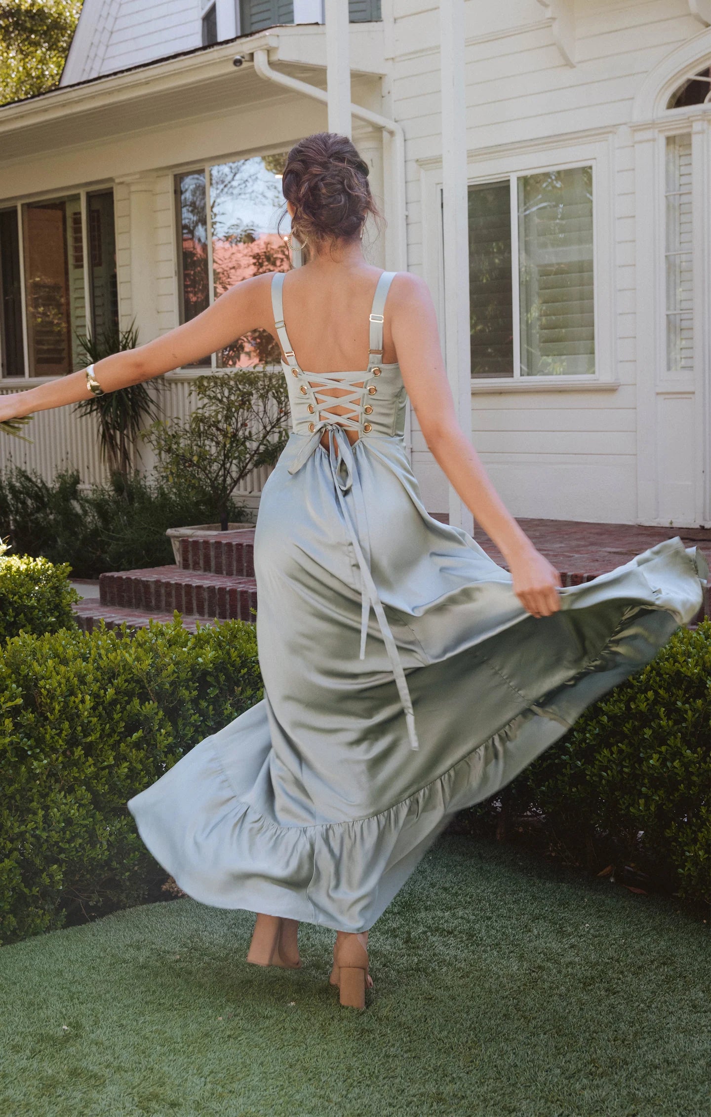 Weitese Dress Regular Straps Square Neck Sleeveless Maxi Dress Column Simple Crisscross Back Prom Dress With Slit