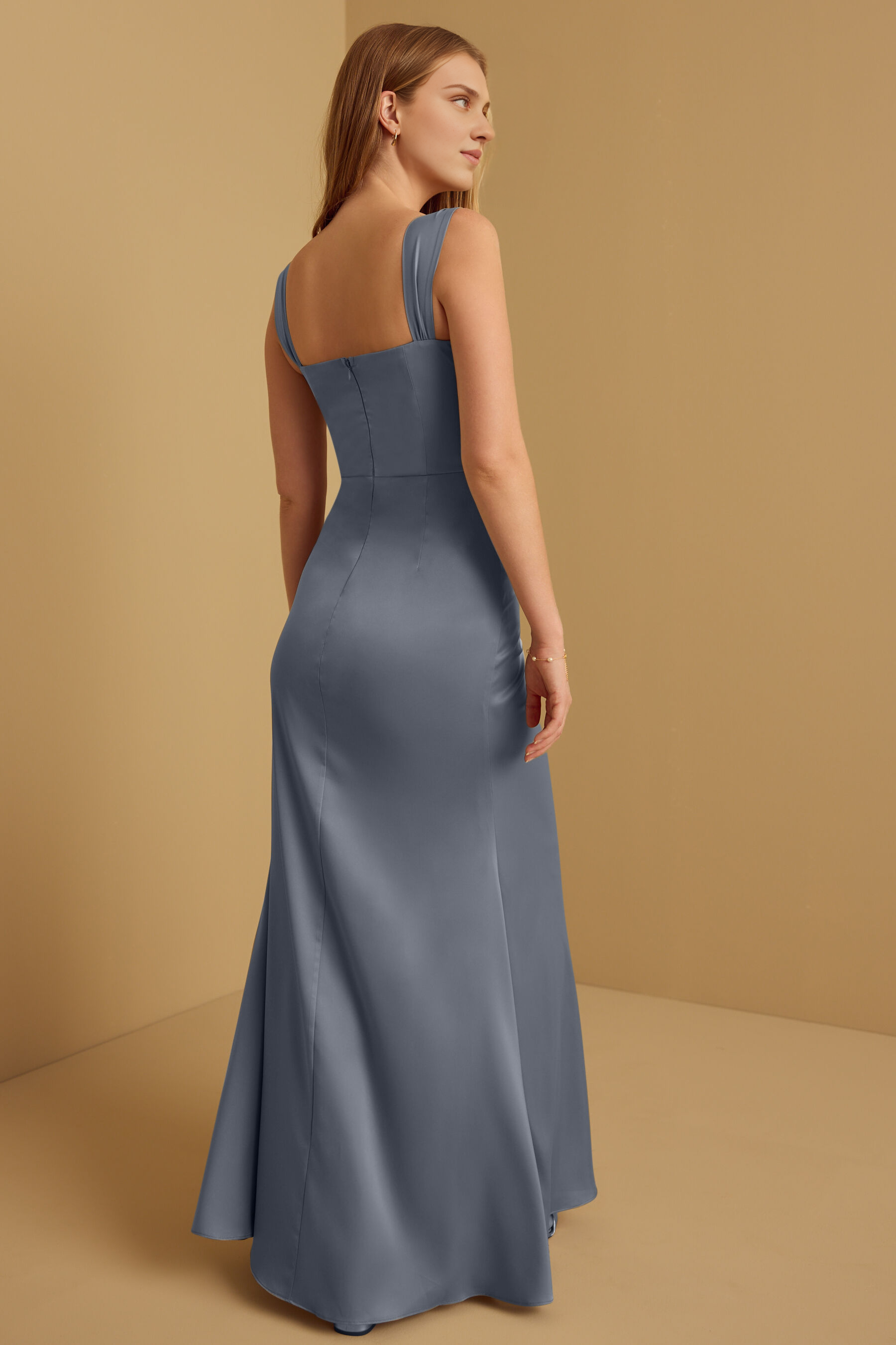 Weitese Formal Wear Dresses Sleeveless Wide Straps Floor Length Bridesmaid Dress Stores With Prom Dresses With Slit