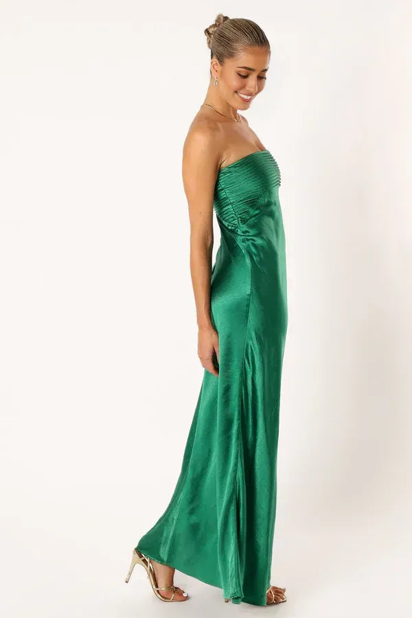 Casual Column Strapless Neck Sleeveless Backless Floor-Length Prom Dress