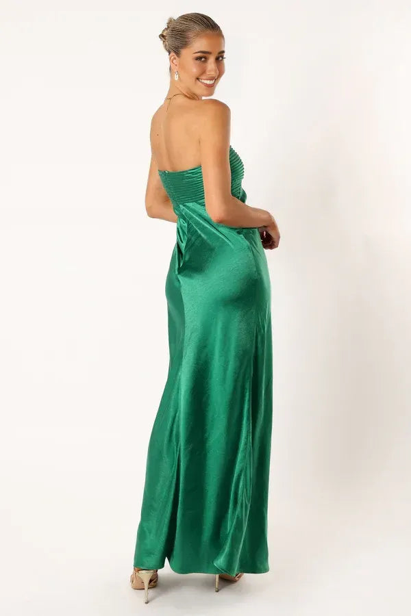 Casual Column Strapless Neck Sleeveless Backless Floor-Length Prom Dress