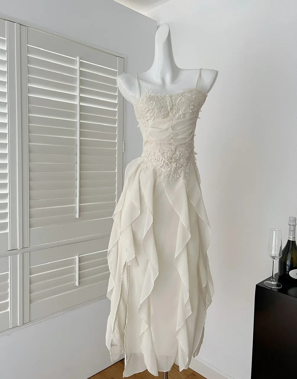 Weitese Dress Summer French Vintage New Purple Elegant Slim Backless Party Dress Women Beige High Waist Sleeveless Ruffle Long Prom Dress