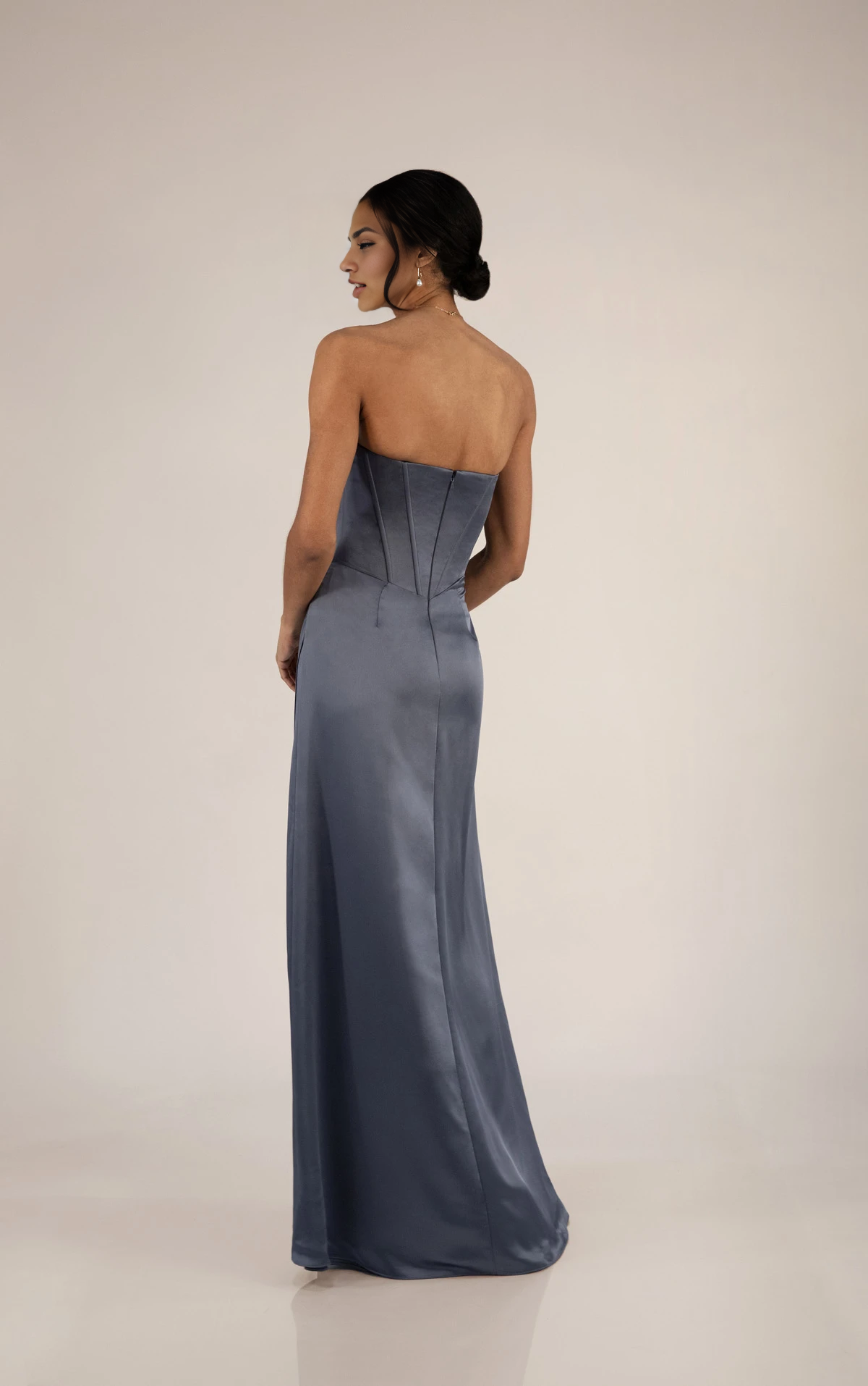 Weitese Prom Shop Dresses Modern Luxe Strapless Charmeuse Column Bridesmaid Dress Formal Women's Dresses
